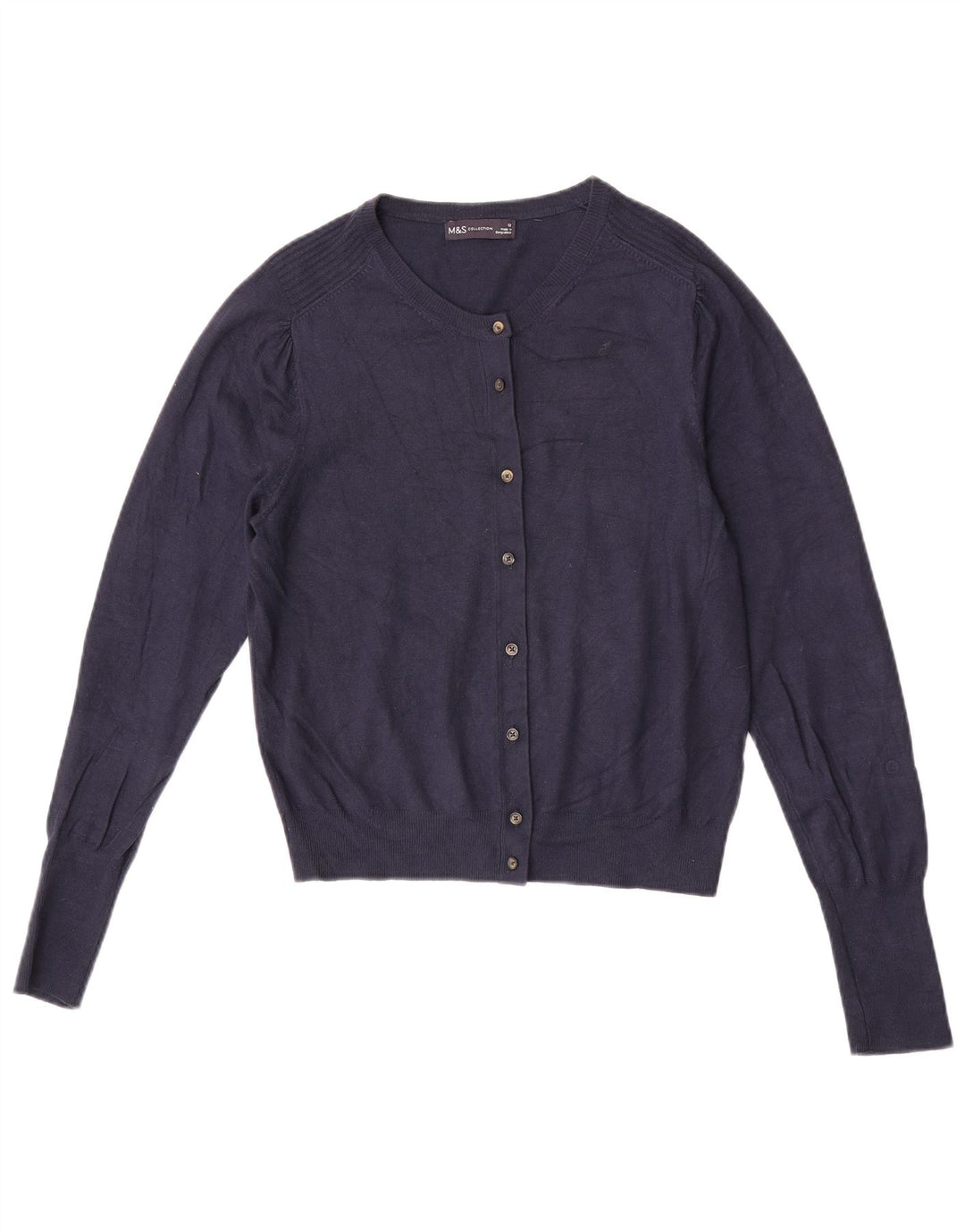 Marks & Spencer Dame Cardigan Sweater UK 12 Medium Navy Blue Viscose