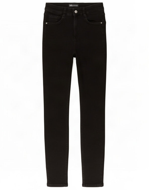 Zara Dame Skinny Jeans EU 36 XS W26 L27 Sort Bomuld