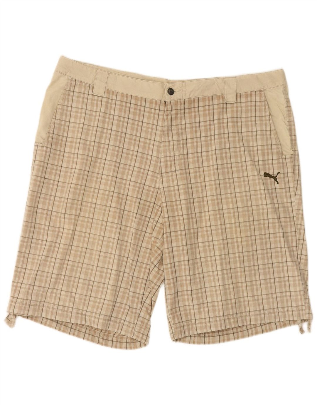 PUMA Mens Chino Shorts XL W40 Beige Check