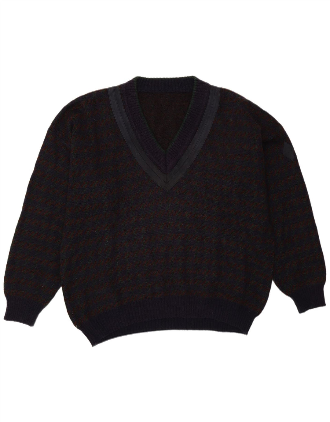 Vintage herre V-hals sweater XL lilla ternet