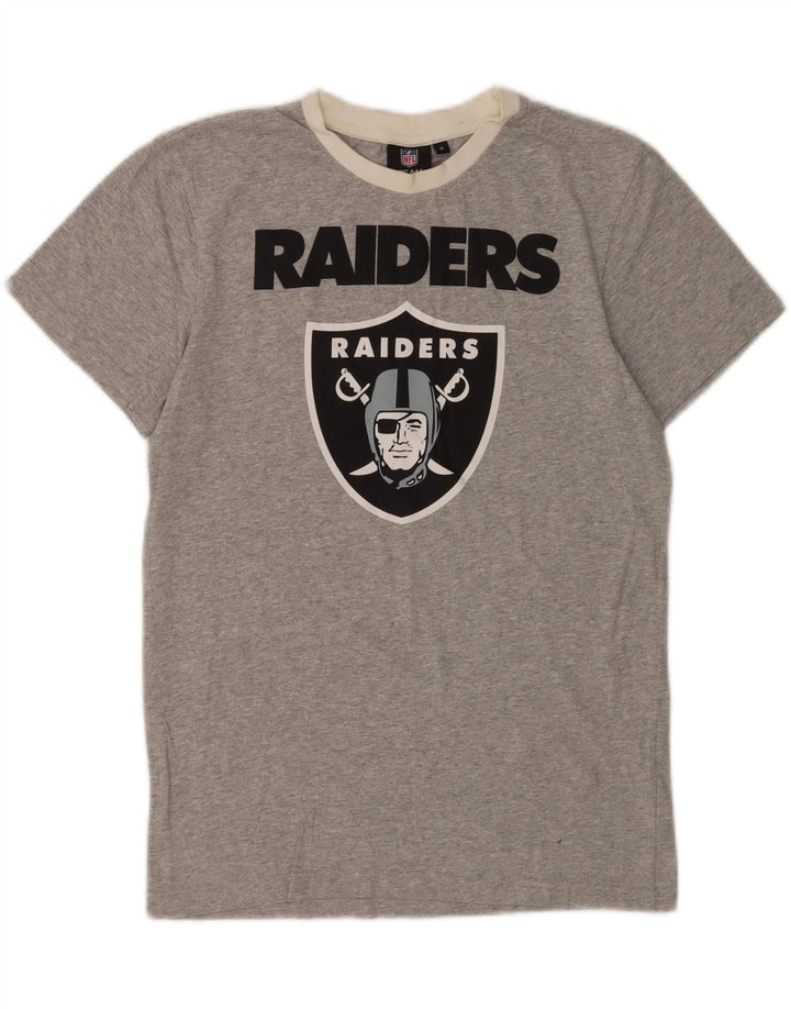 NFL Herre Raiders grafisk T-shirt top lille grå flækket bomuld