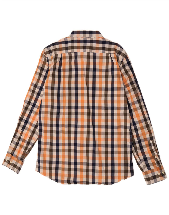 Izod Herre Slim Fit skjorte Medium Orange Gingham Cotton