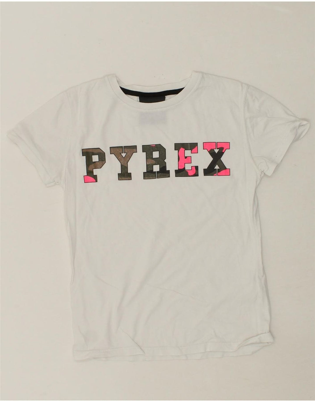 PYREX Boys Graphic T-Shirt Top 7-8 Years White Cotton Vintage Pyrex and Second-Hand Pyrex from Messina Hembry 