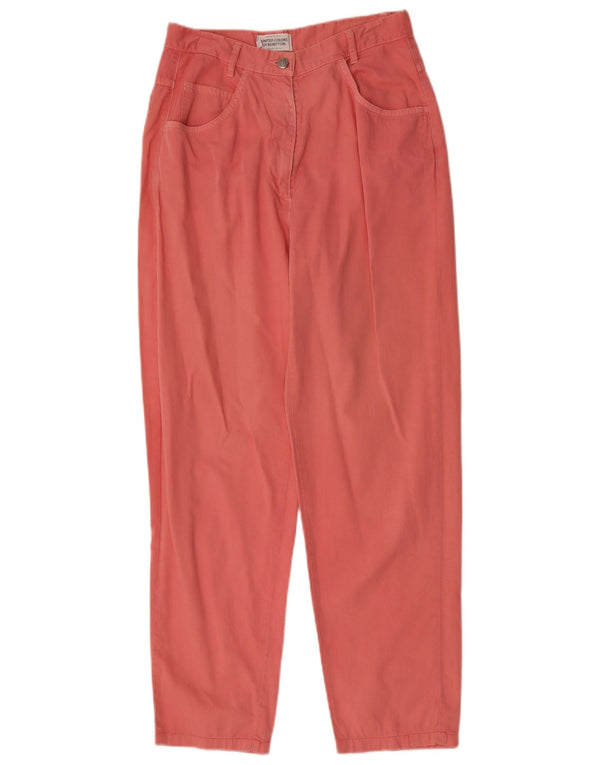Benetton Dame Højtaljet Tapered Casual Bukser IT 46 Large W28 L29 Pink