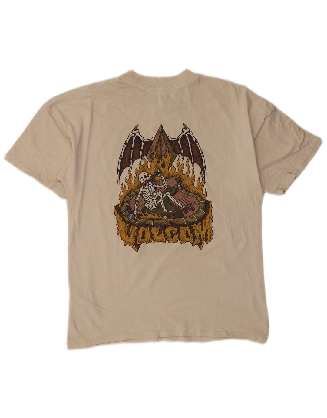 Volcom Herre Grafisk T-Shirt Top Lille Beige Bomuld