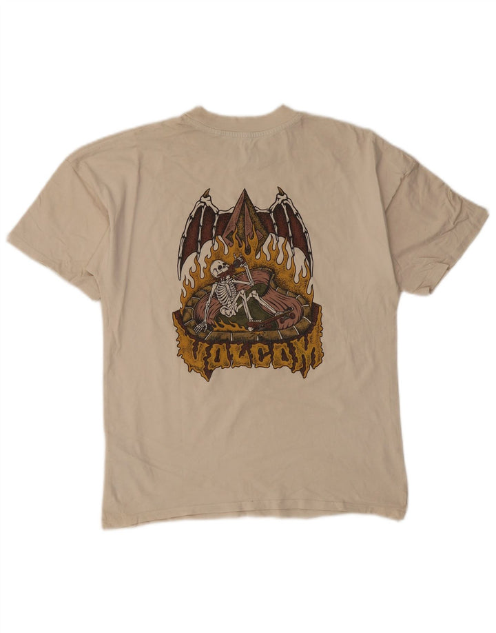 Volcom Herre Grafisk T-Shirt Top Lille Beige Bomuld