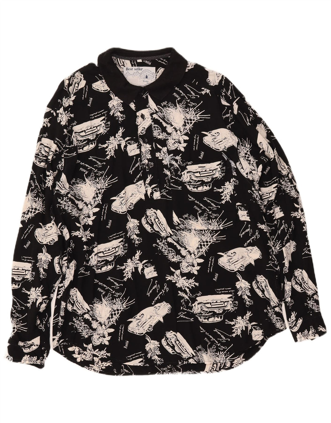 VINTAGE Herre grafisk trøje Medium Sort