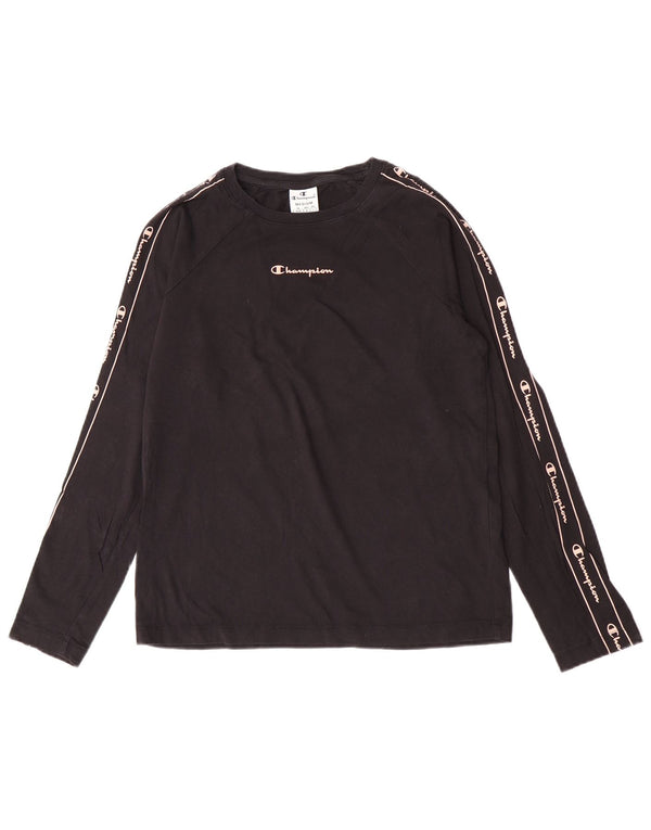Champion Dame Grafisk Top Langærmet UK 12 Medium Sort