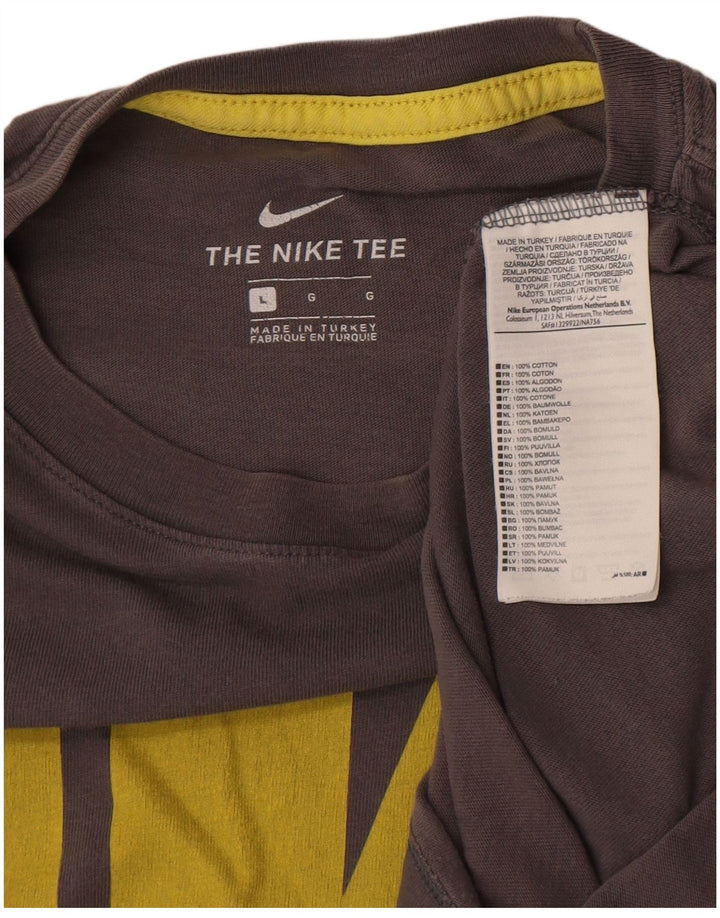 NIKE Grafisk T-shirt top til mænd, stor grå bomuld