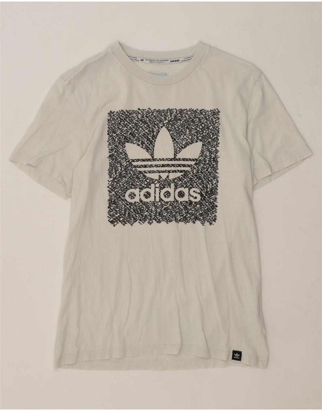 Adidas Grafisk T-shirt top til mænd, lille hvid bomuld