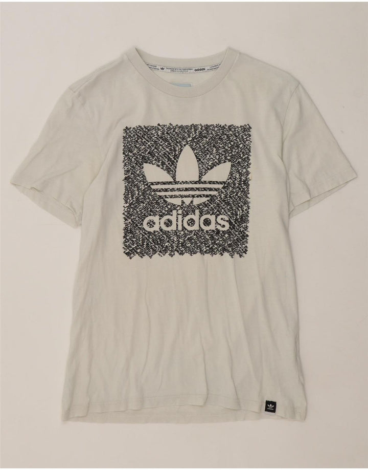 Adidas Grafisk T-shirt top til mænd, lille hvid bomuld