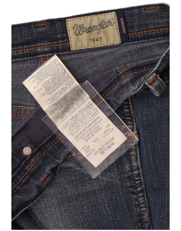 WRANGLER Herre Arizona Stretch Straight Jeans W36 L30 Blå Bomuld