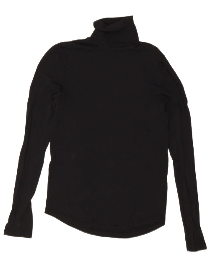 Zara Dame Roll Neck Jumper Sweater UK 10 Small Black Viscose