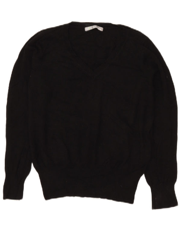 Marks & Spencer Womens Crop V-hals sweater UK 12 Medium Black