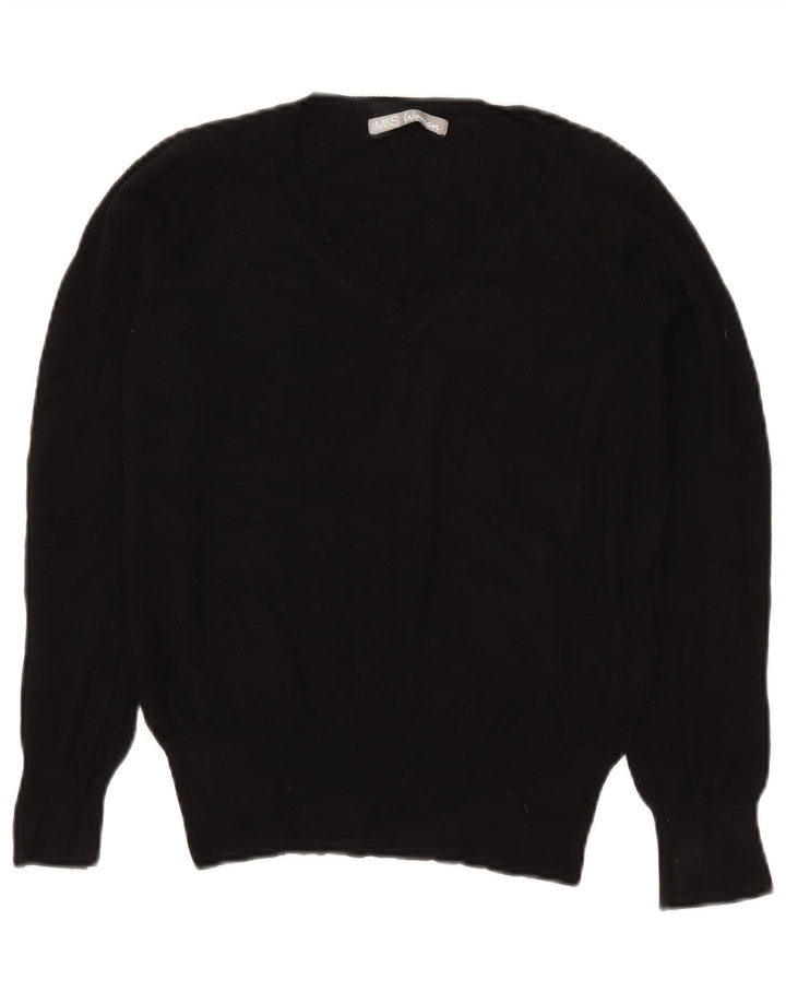 Marks & Spencer Womens Crop V-hals sweater UK 12 Medium Black