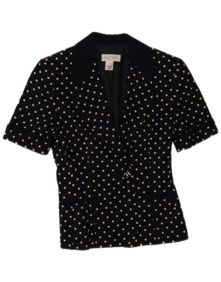 Caloma Dame 1-knaps blazerjakke IT 40 Small Navy Blue Polka Dot