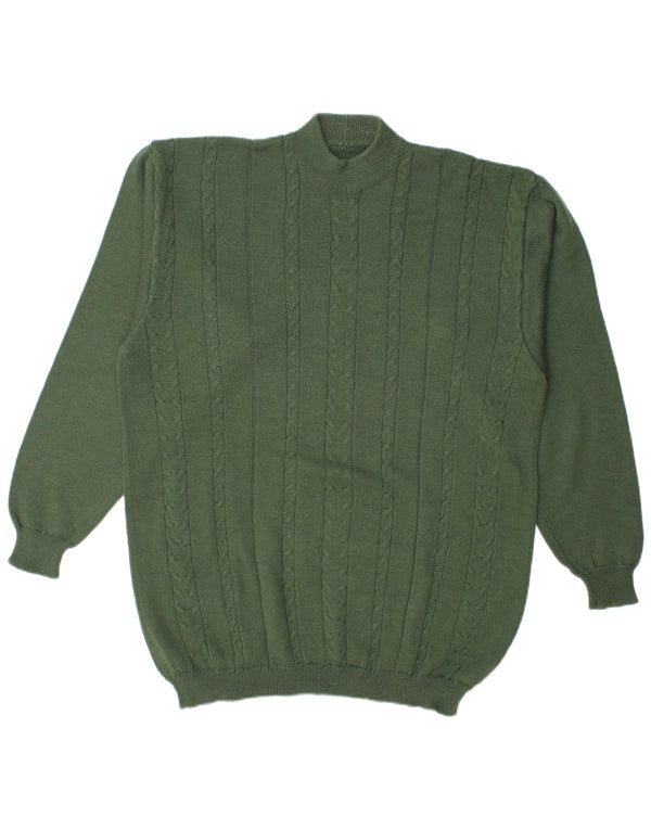 Vintage Herre Turtle Neck Jumper Sweater Large Green