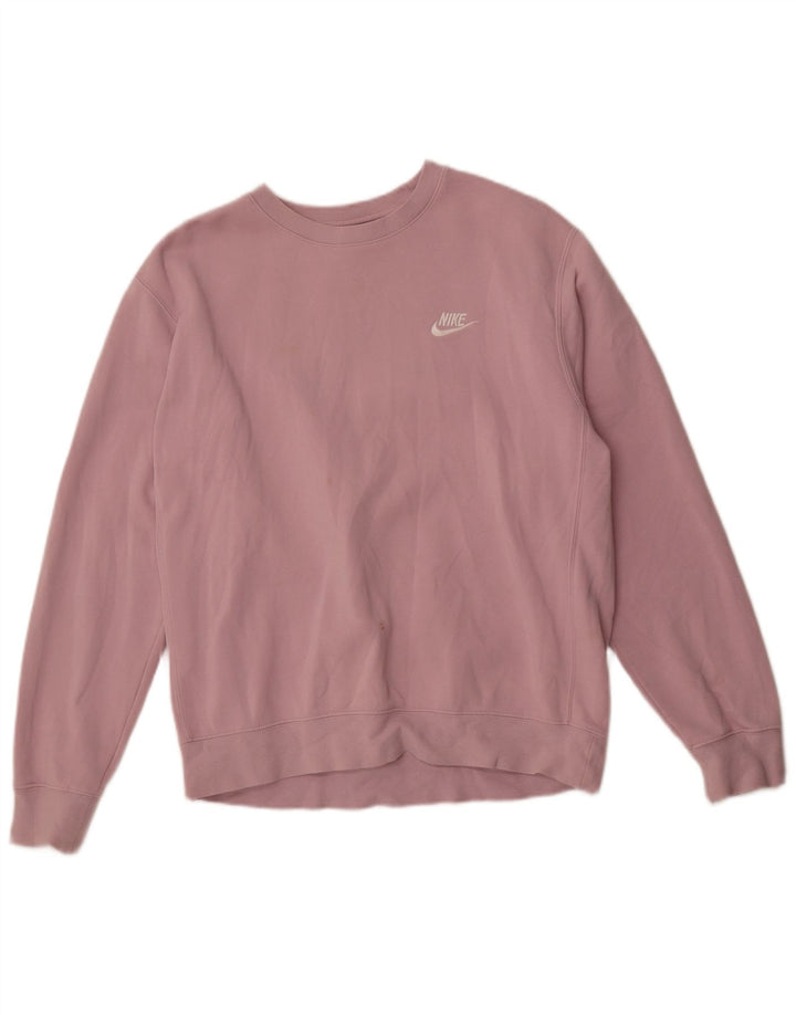 Nike Dame Sweatshirt Jumper UK 14 Medium Pink Bomuld