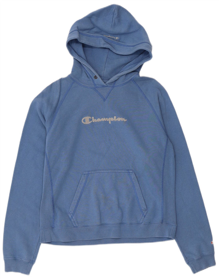 CHAMPION Grafisk hættetrøje til kvinder UK 14 Medium Blue