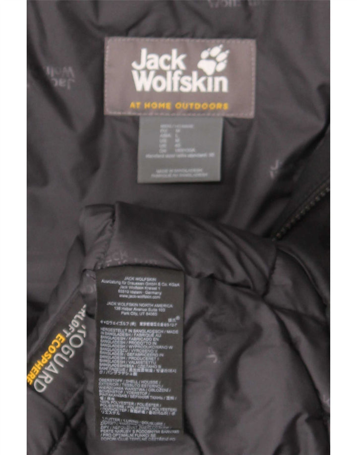 Jack Wolfskin Herre hættepolstret jakke UK 40 Stor sort polyester