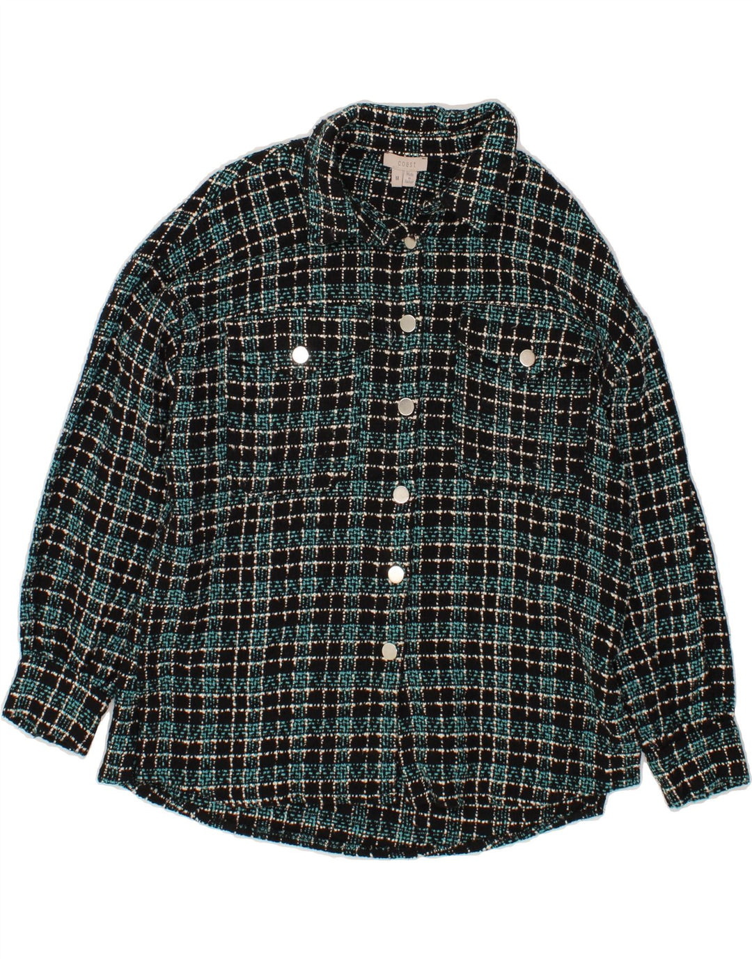 COAST Womens Overshirt Shirt UK 14 Medium Multicoloured Check Cotton Vintage Coast and Second-Hand Coast from Messina Hembry 
