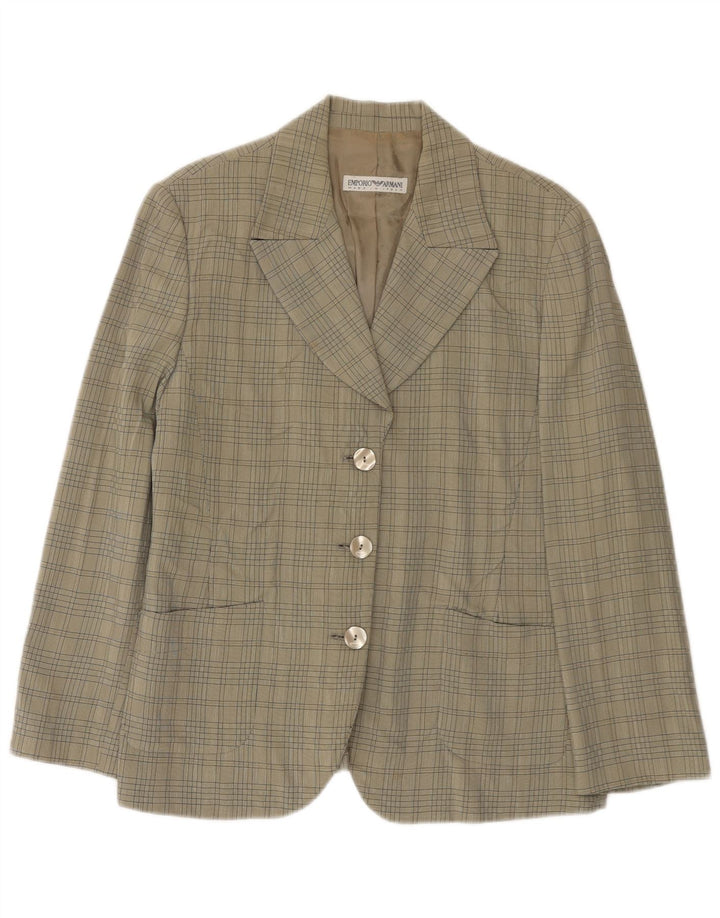 Emporio Armani Dame 3-knaps blazerjakke UK 12 Medium Green Check