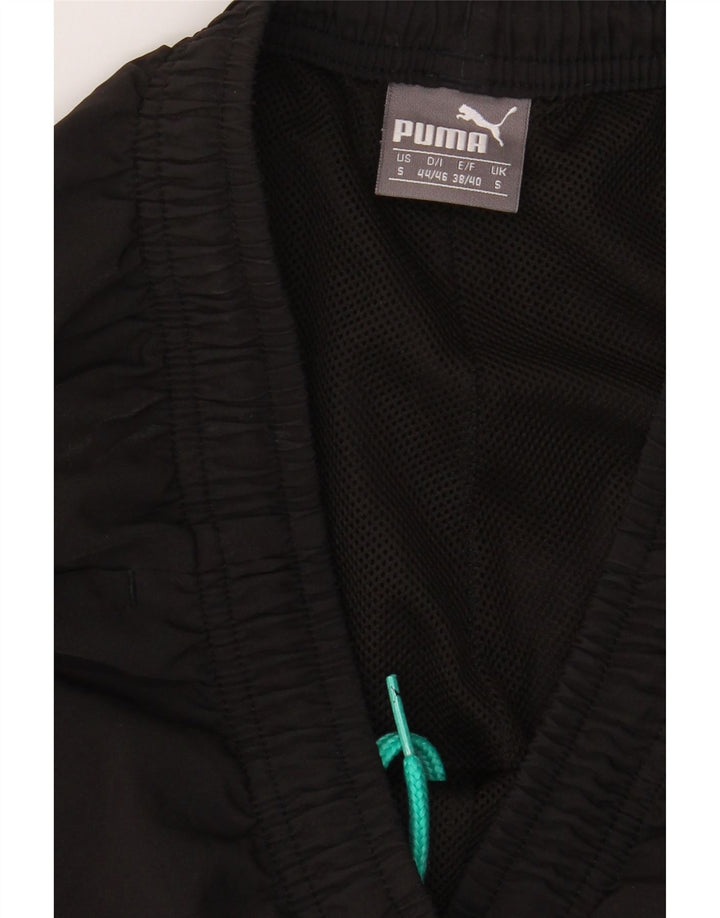PUMA Mens Graphic Tracksuit Trousers Small  Black Polyester Vintage Puma and Second-Hand Puma from Messina Hembry 