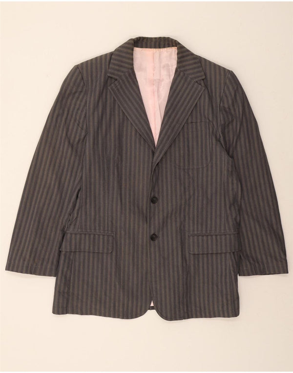 DOLCE & GABBANA Mens 2 Button Blazer Jacket UK 40 Large Grey Striped
