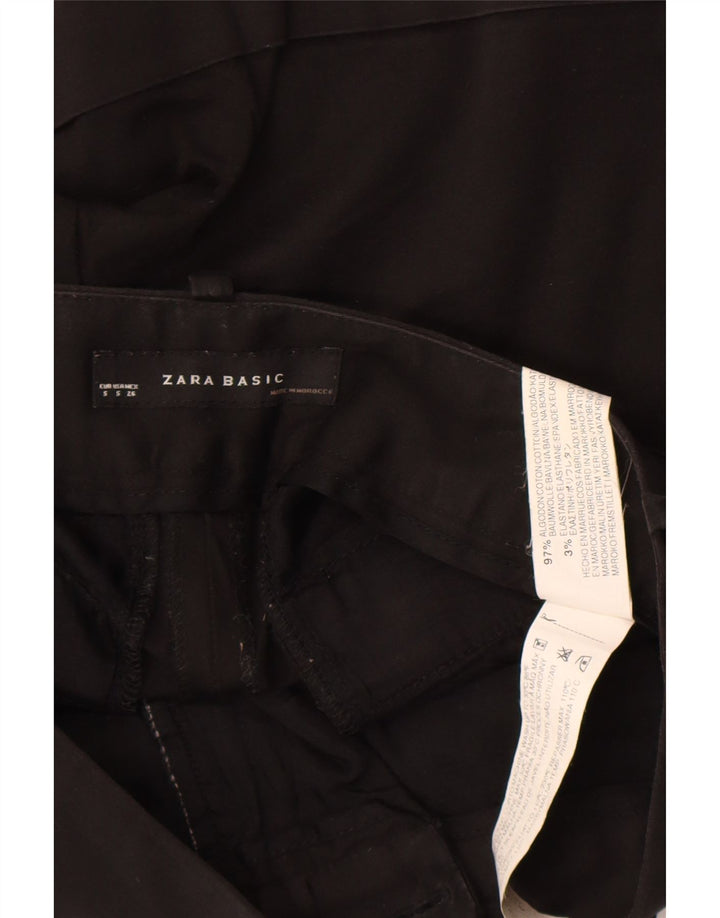 Zara Chino Shorts til kvinder Small W26 Sort bomuld