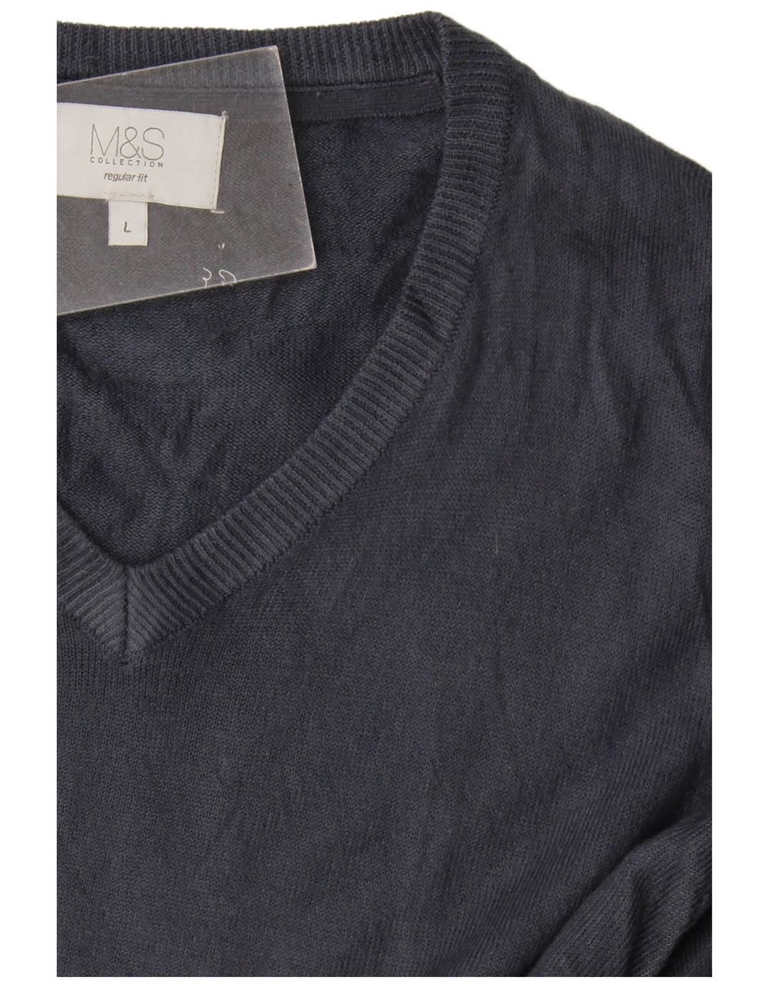 Marks & Spencer Herre Regular Fit V-hals sweater Stor marineblå