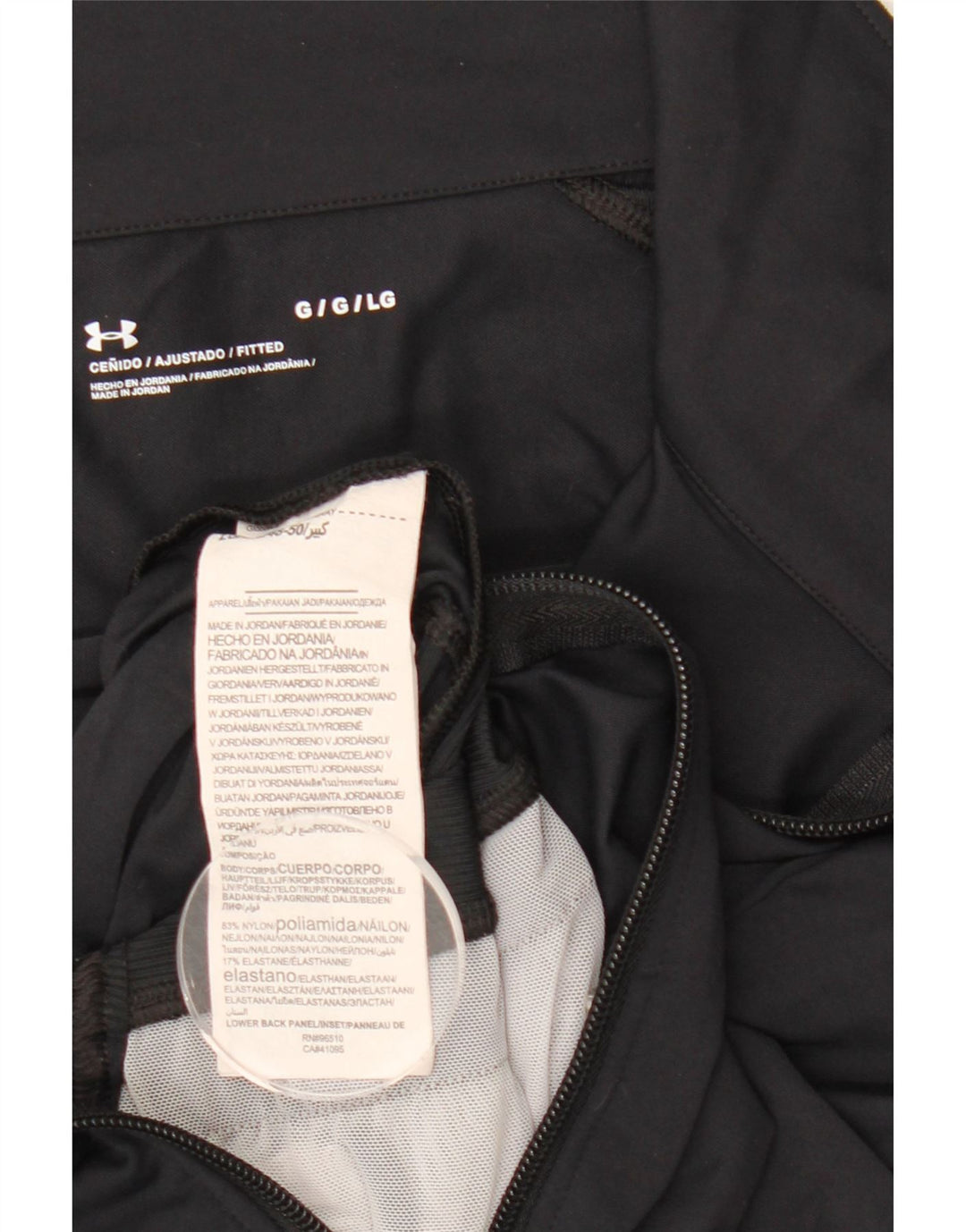 UNDER ARMOR Womens Crop træningsdragt Topjakke UK 14 Stor sort nylon