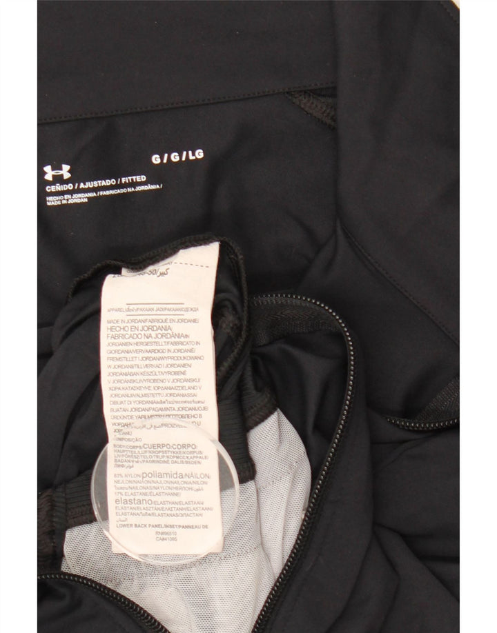 UNDER ARMOR Womens Crop træningsdragt Topjakke UK 14 Stor sort nylon