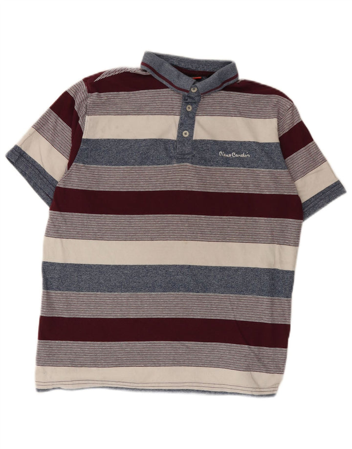 Pierre Cardin Herre poloshirt Medium flerfarvet stribet bomuld