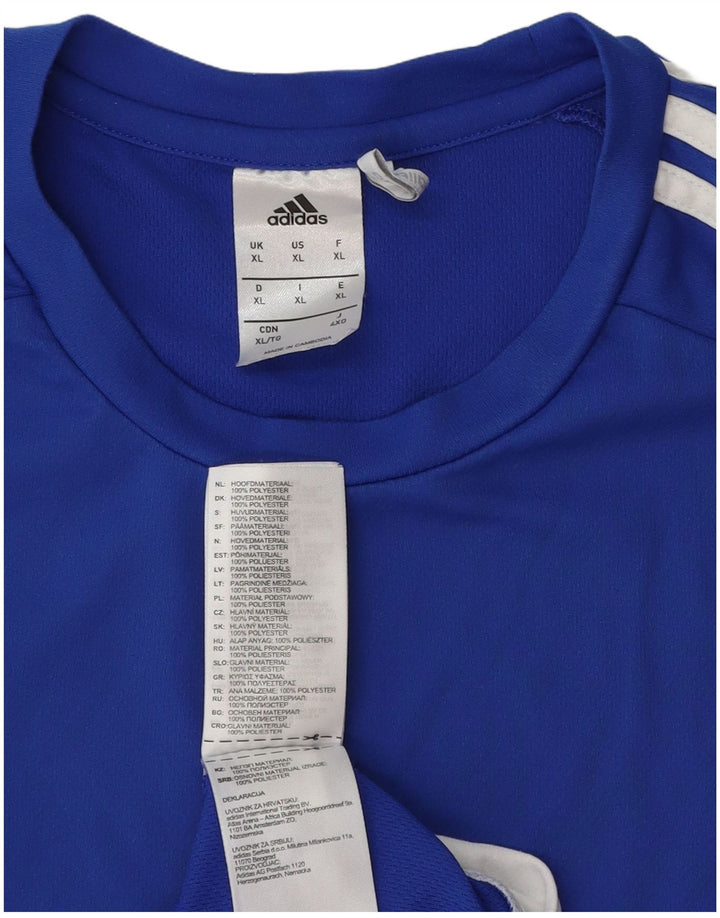 Adidas Herre Climalite T-Shirt Top XL Blå Colourblock Polyester