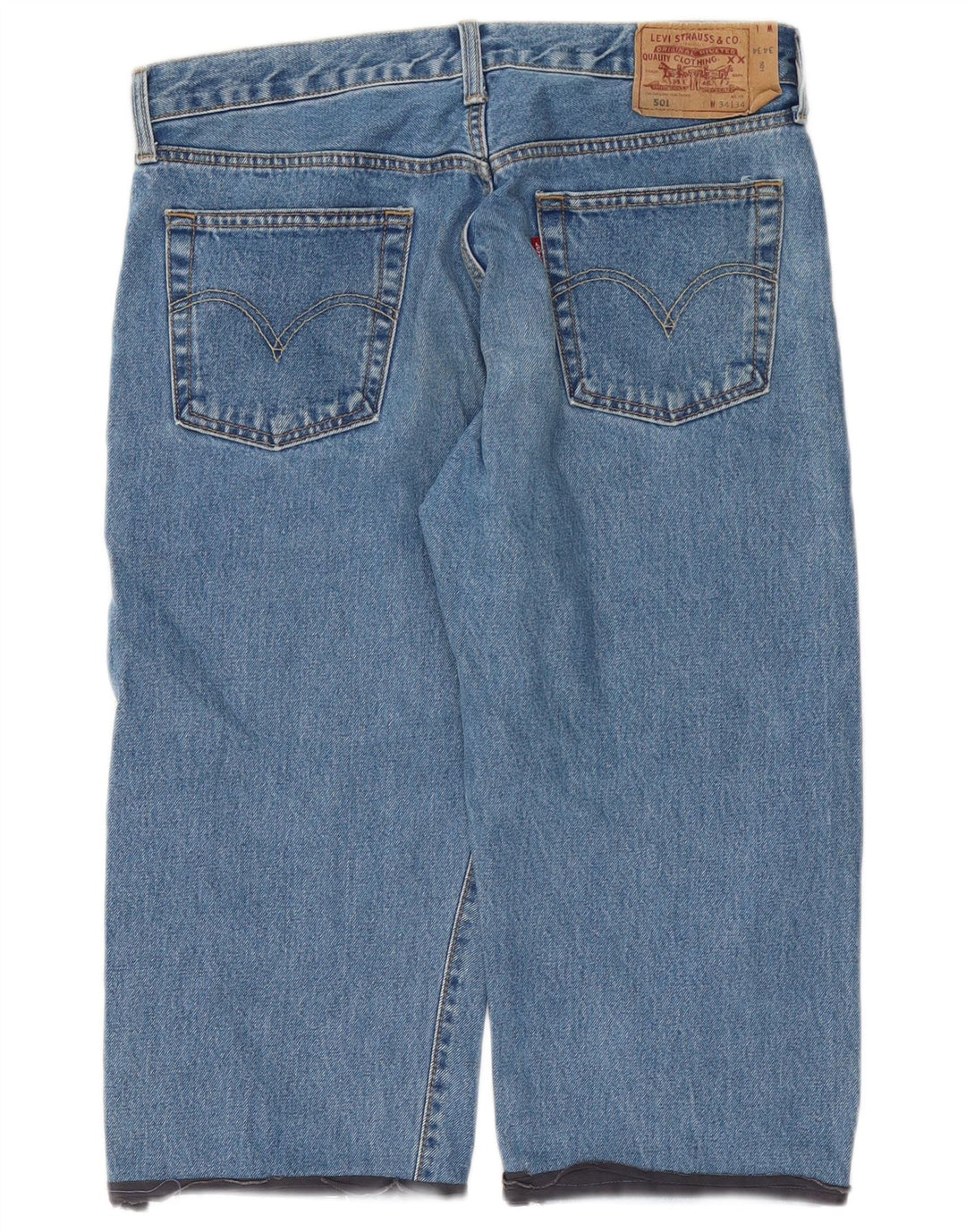 LEVI'S Herre 501 Capri Jeans W34 L19 Blå Bomuld