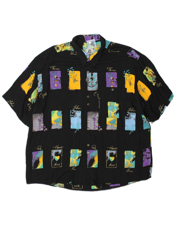 Goldress Kortærmet Herreskjorte Størrelse 43/44 XL Sort Geometrisk