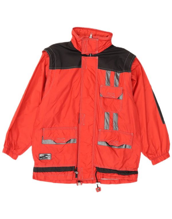 Astrolabio Herre Windbreaker Jacket UK 16 Large Red Colourblock Polyamid