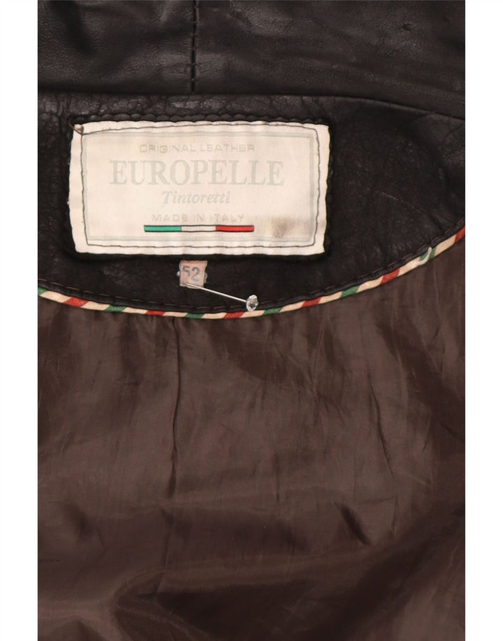 Vintage herre læderjakke IT 52 XL Sort