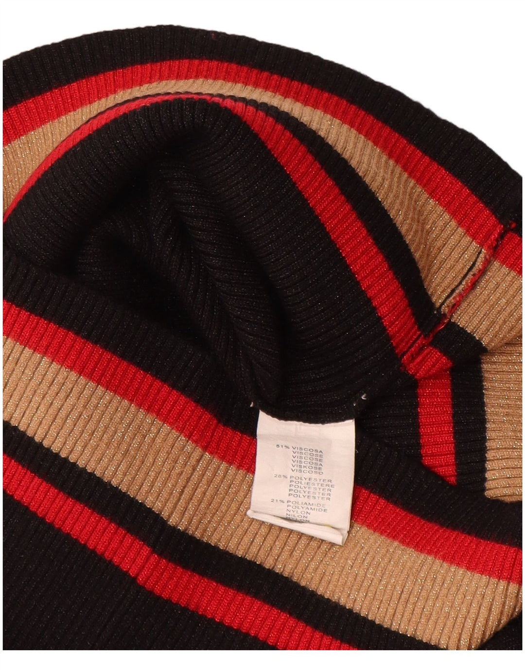 Vintage Dame Turtle Neck Jumper Sweater UK 10 Small Black Colourblock