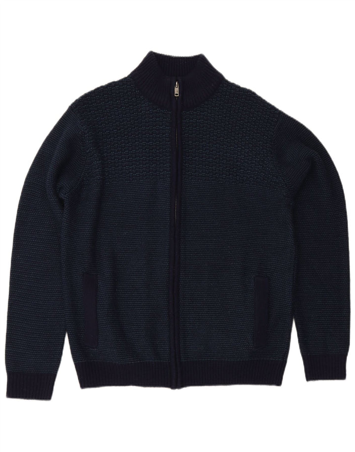Marks & Spencer Herre Regular Fit Cardigan Sweater Medium Navy Blue Akryl