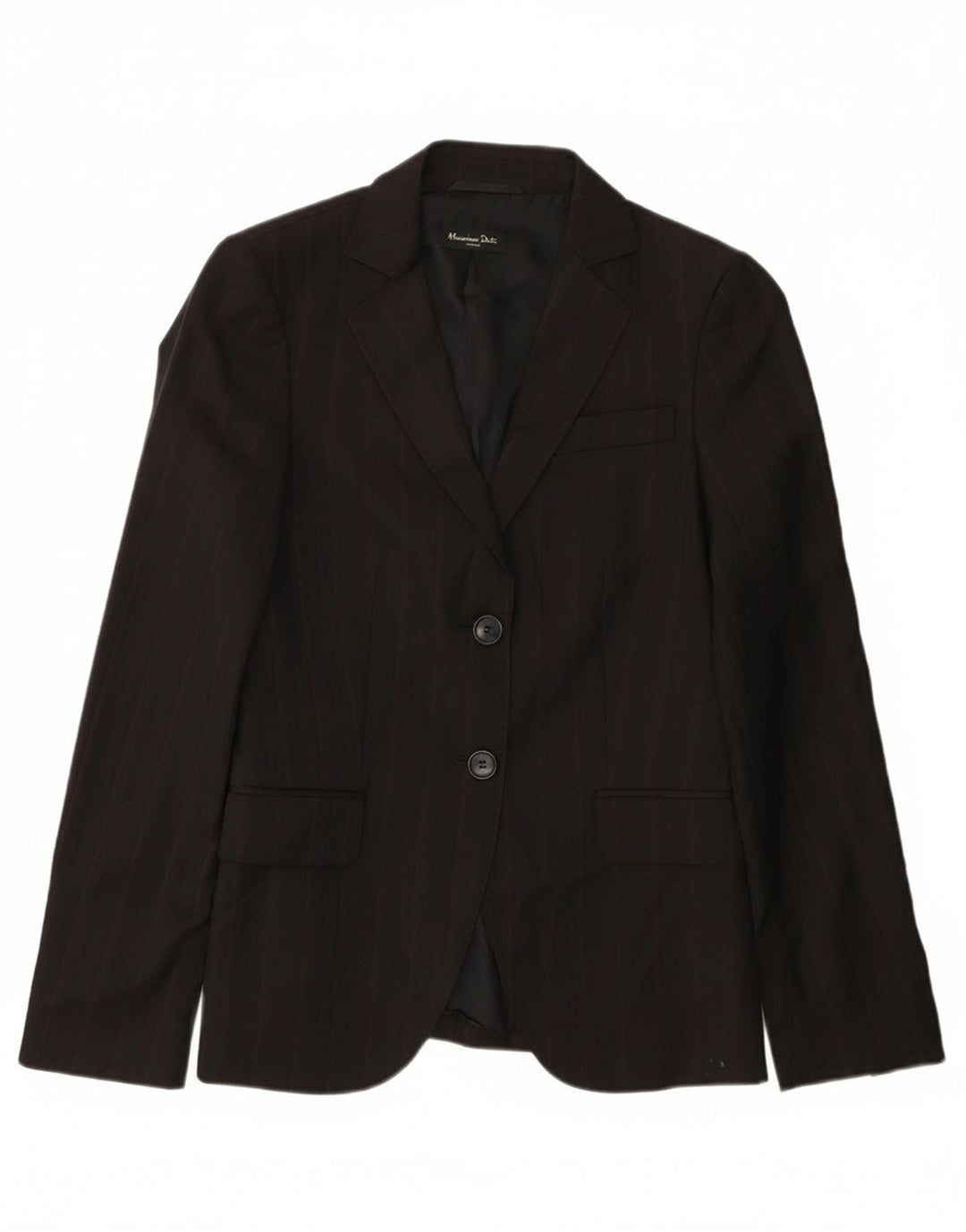 Massimo Dutti Dame 2-knaps blazerjakke EU 36 XS Sort nålestribet uld