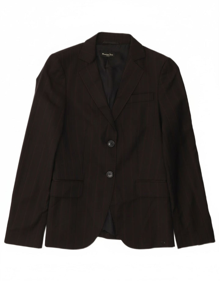 Massimo Dutti Dame 2-knaps blazerjakke EU 36 XS Sort nålestribet uld