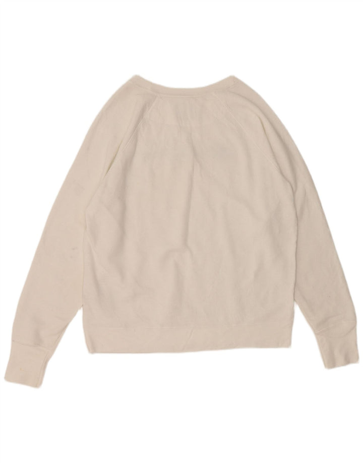 Champion Dame Grafisk Sweatshirt Jumper UK 16 Large White Polyester