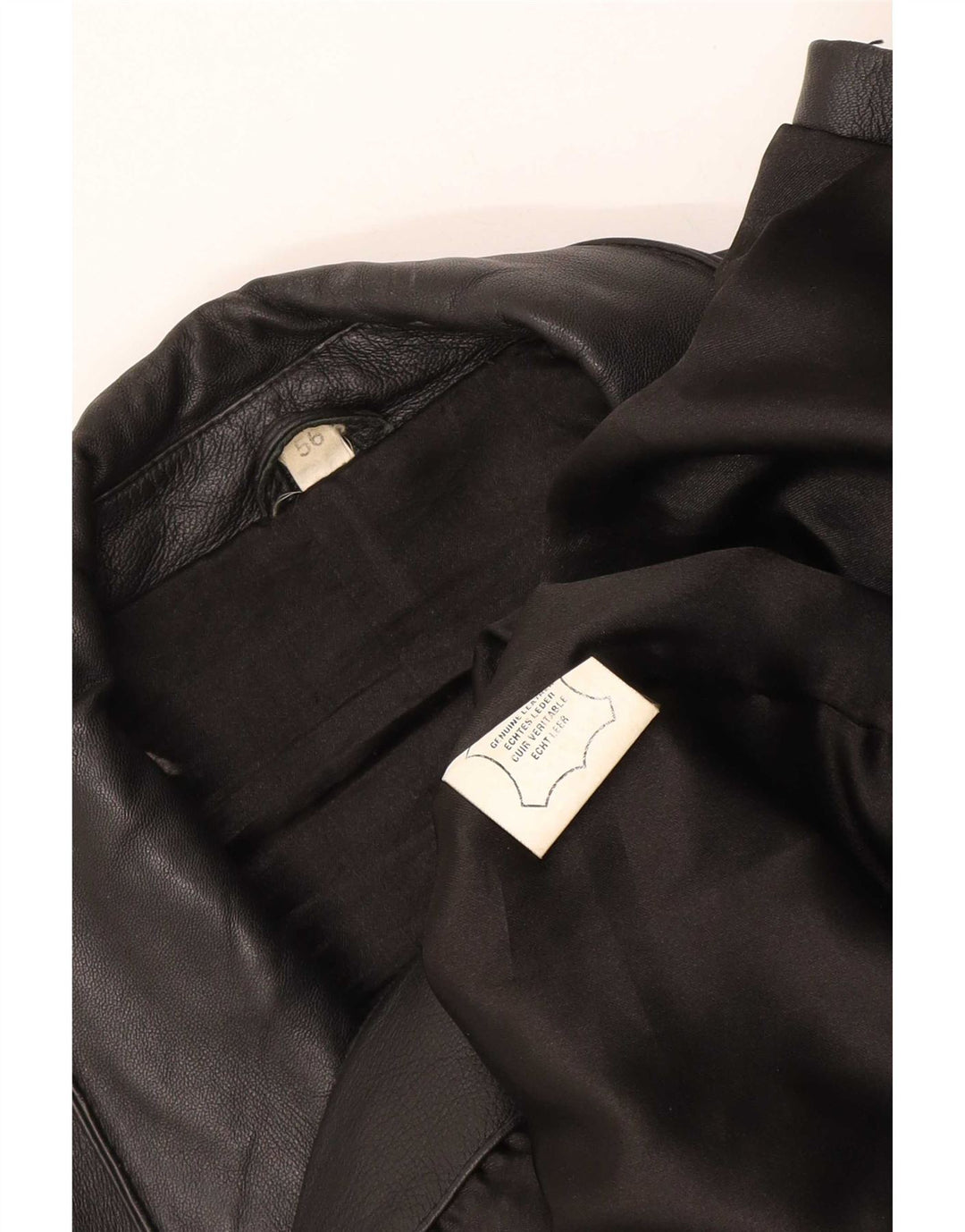 Vintage herre læderjakke EU 56 XL Sort