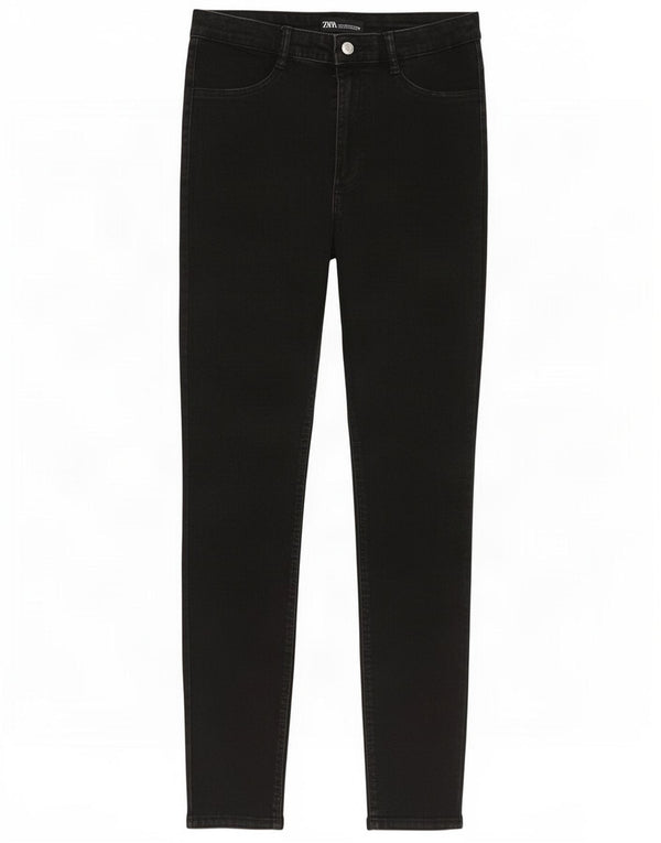 Zara Dame Skinny Jeans EU 40 Medium W30 L28 Sort Bomuld