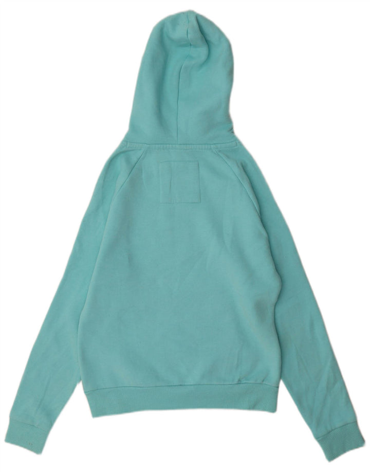 WEIRD FISH Grafisk hættetrøje til kvinder UK 10 Lille turkis bomuld
