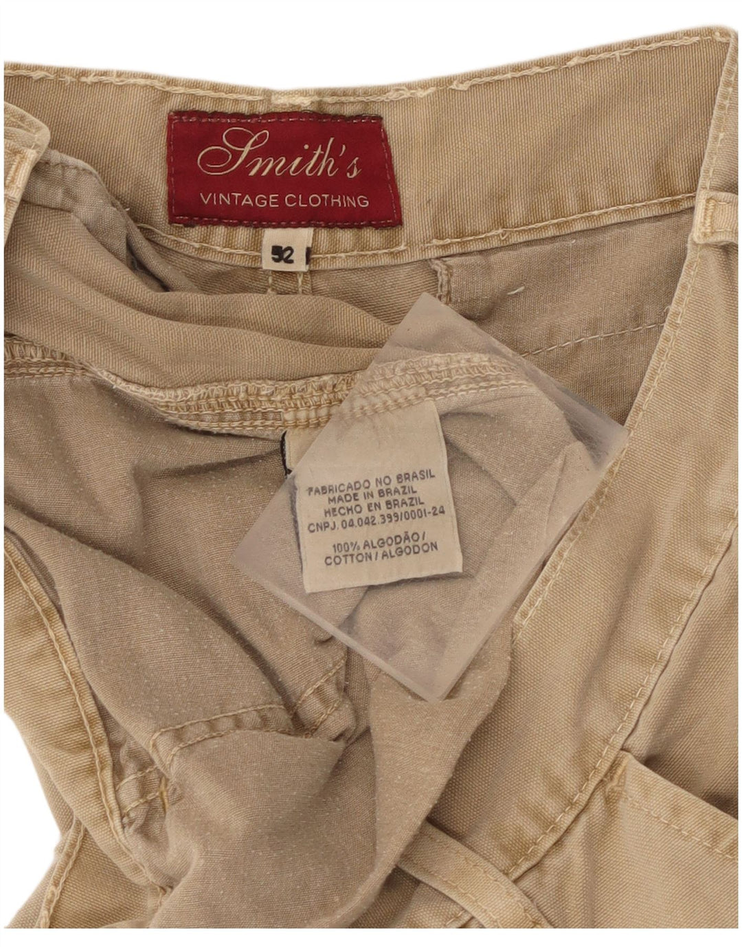 Vintage Herre Cargo Shorts IT 52 XL W36 Beige Bomuld