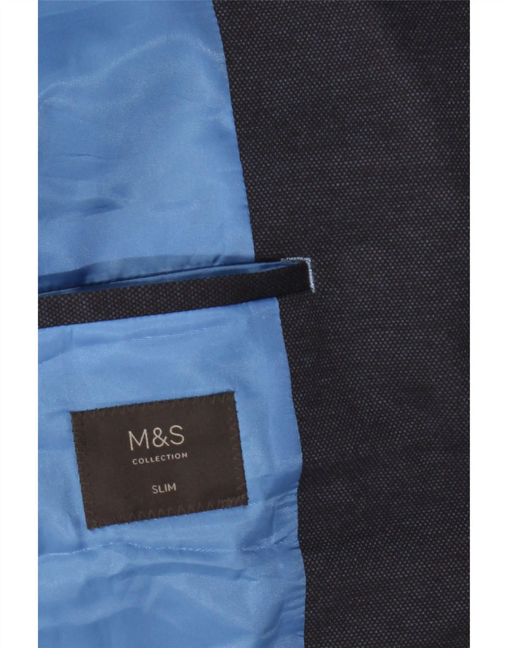 MARKS & SPENCER Herre 2-knaps Slim Fit Blazer Jacket UK 46 XL Navy Blue