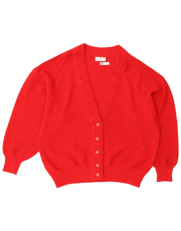 Vintage dame cardigan sweater EU 44 XL rød uld