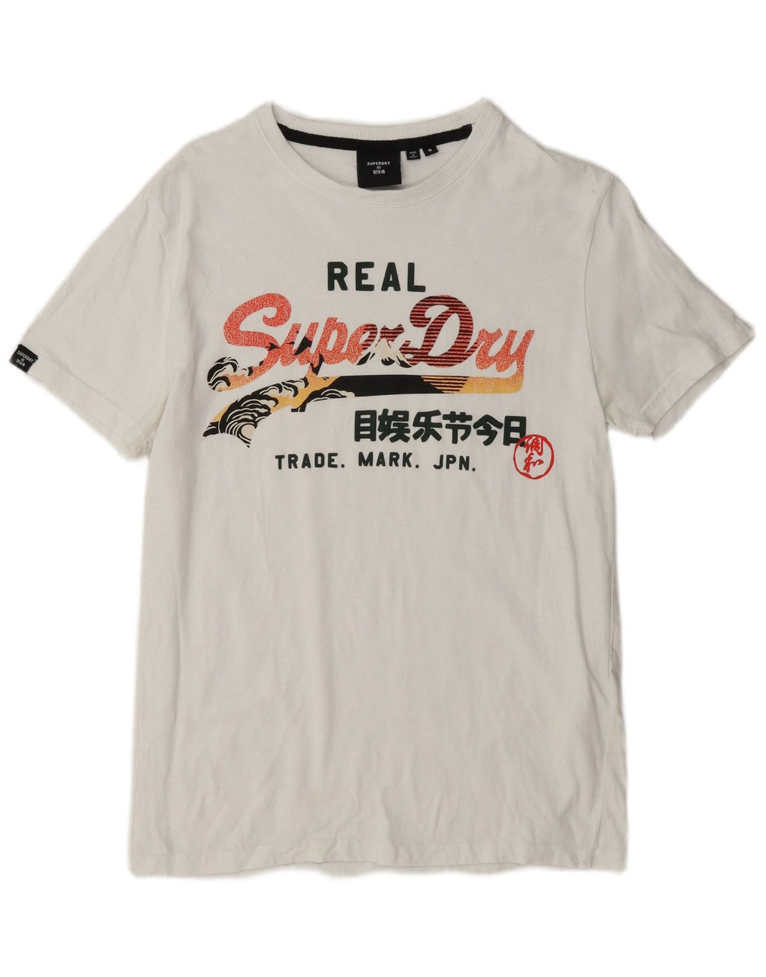 Superdry Grafisk T-shirt til mænd, medium hvid bomuld